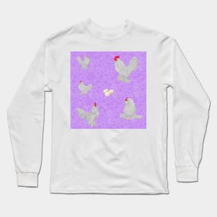 Lavender Belgian D'Uccle Pattern Purple Long Sleeve T-Shirt